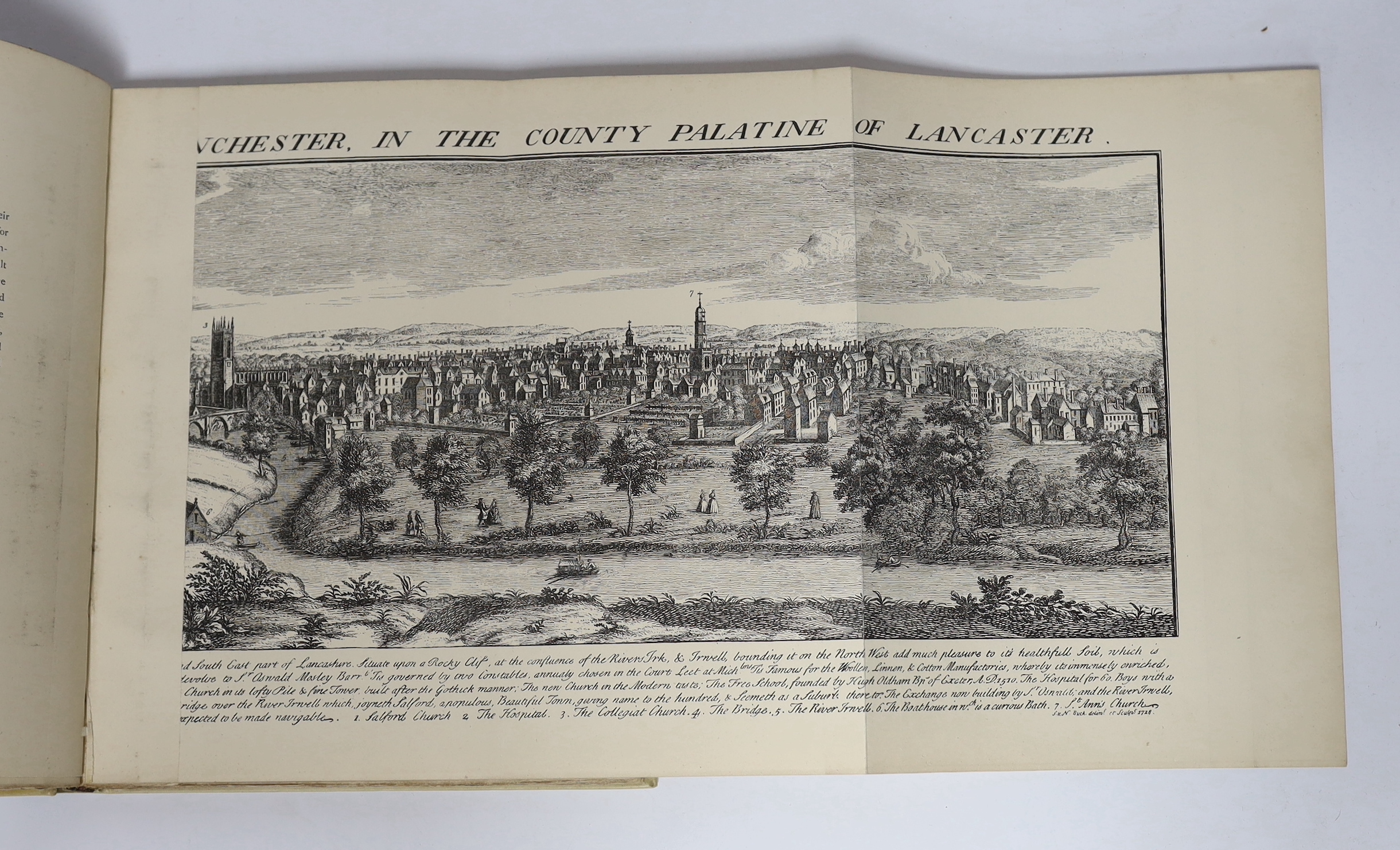 Derbyshire, Alfred - A Booke of Olde Manchester and Salford....Large Paper Limited Edition (of 250 numbered copies). frontis. folded facsimile of Buck's 1728 panorama and num. illus. (some full page), subscribers' list;